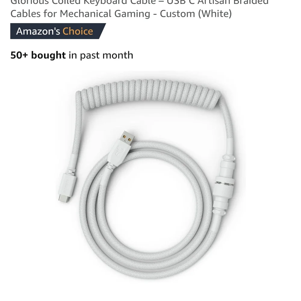 White Coiled USB-C Cable